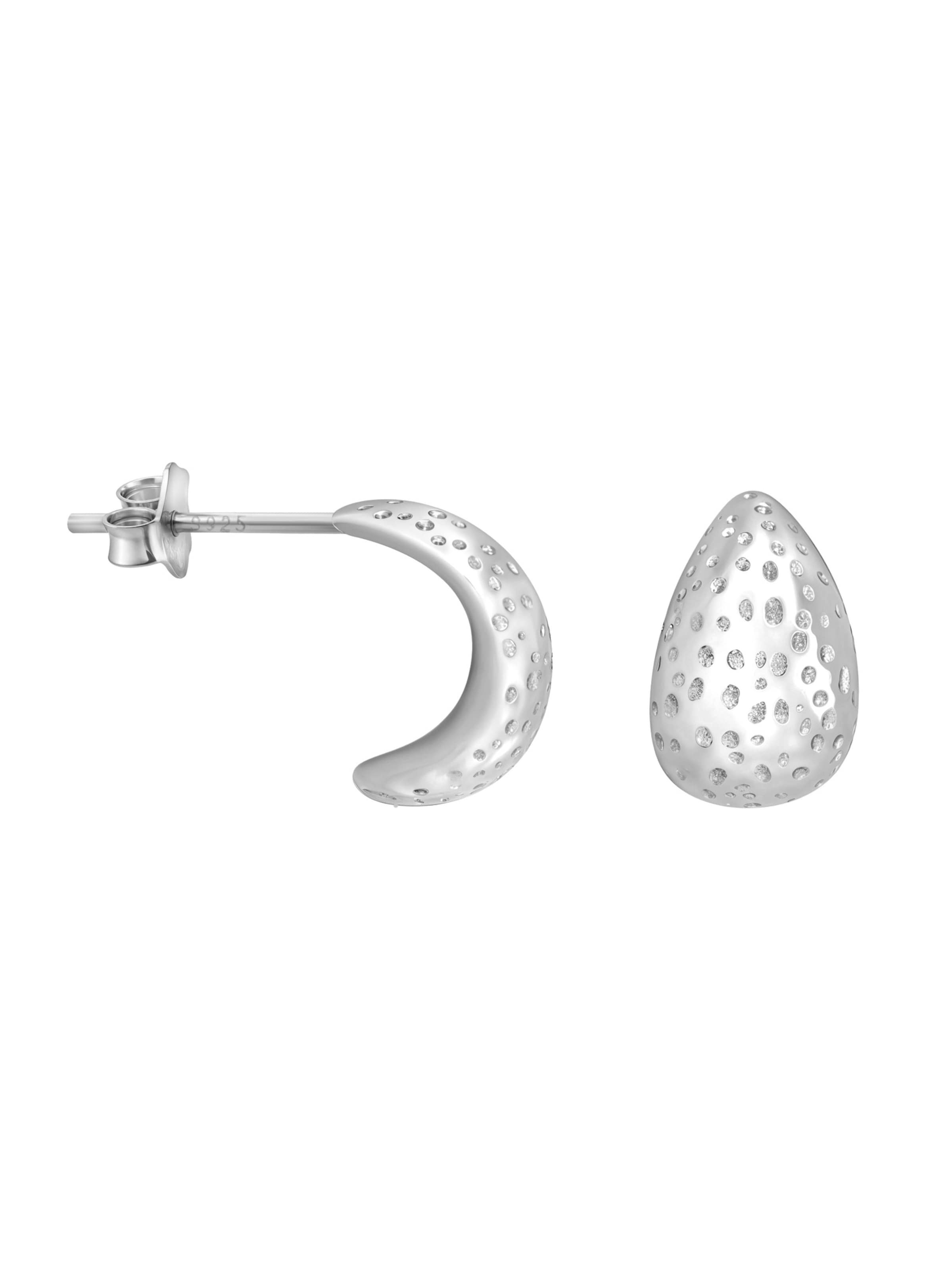 Sofia Milani Ohrringe 'Structured drop'‌‌‌ in Silber: Vorderseite