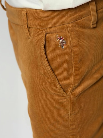 U.S. POLO ASSN. Normální Kalhoty ' UMDalmar ' – hnědá: přední strana