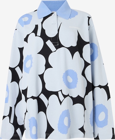 Marškinėliai 'ERIKSEEN UNIKKO' iš Marimekko, spalva – dangaus žydra / šviesiai mėlyna / juoda, Prekių apžvalga