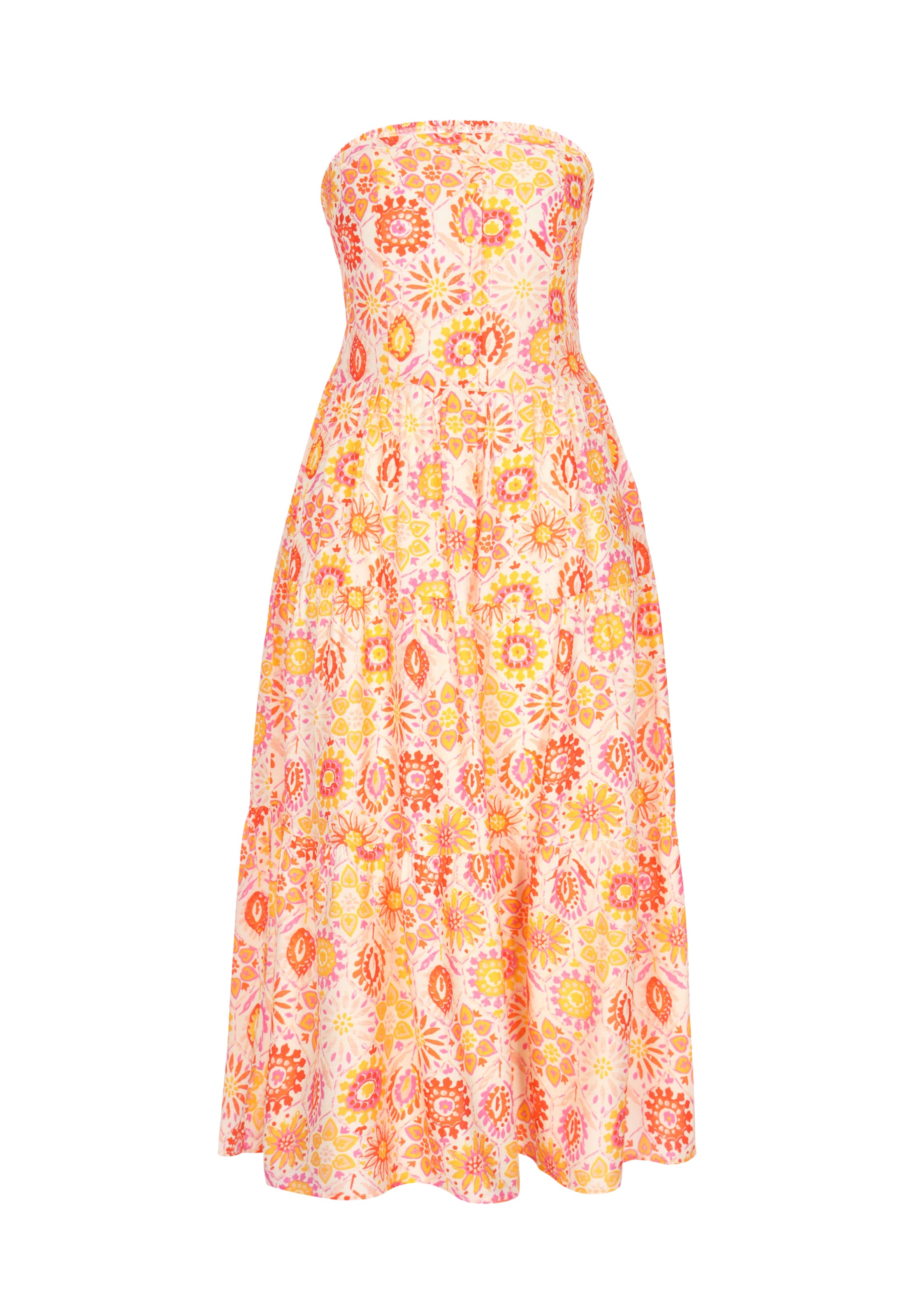 IZIA Robe 'Festival' en écru / jaune / orange / mandarine, Vue avec produit