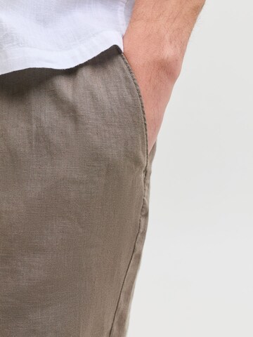 JACK & JONES Wide Leg Lærredsbukser 'JPSTBill JJLawrence' i grå