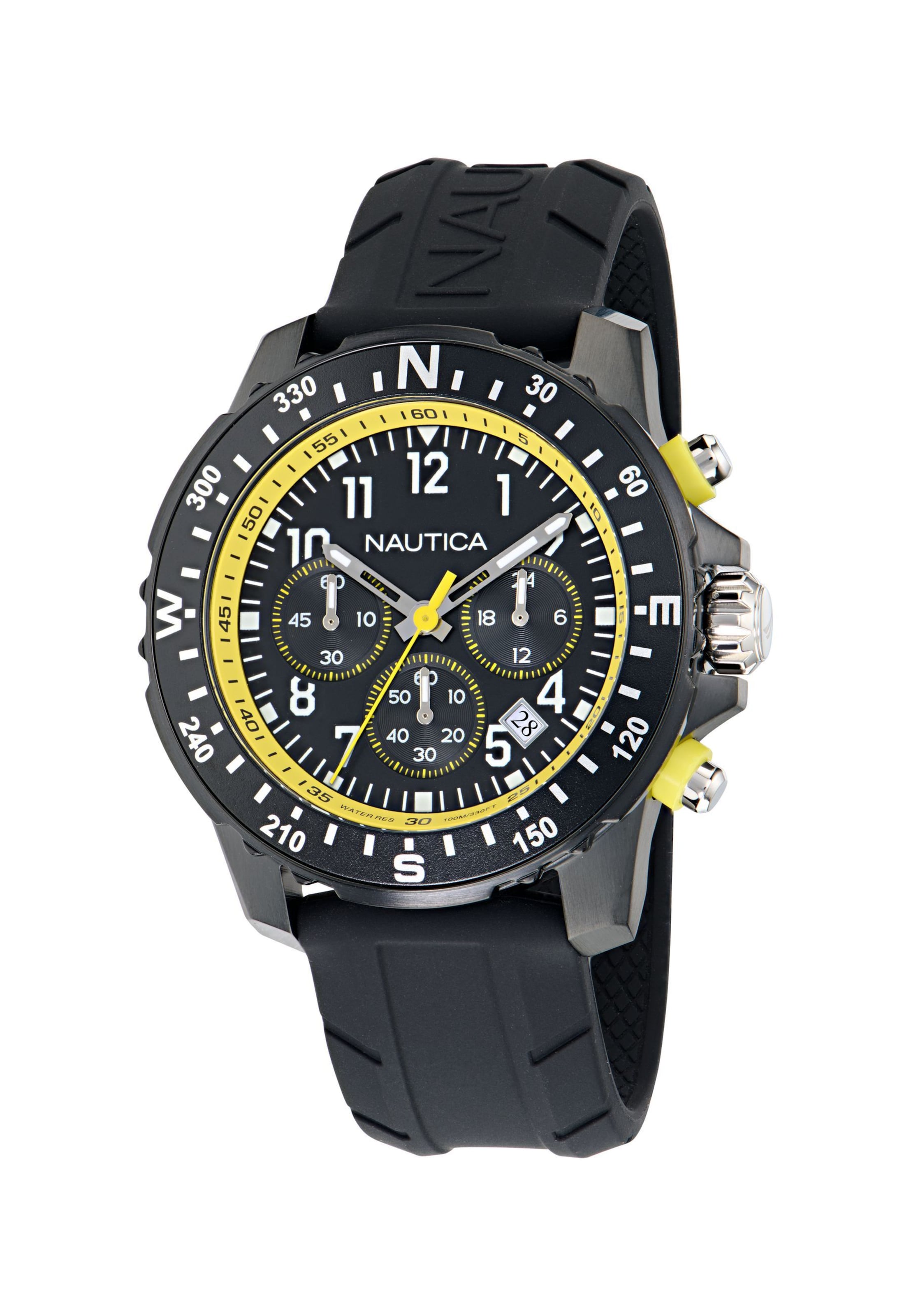 Orologio analogico di NAUTICA in nero: frontale