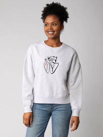 Felpa 'Self love' di Watapparel in grigio: frontale