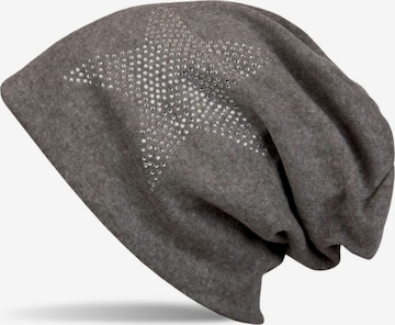 styleBREAKER Mütze 'Warme Beanie Mütze mit Strass Stern' in Braun: Vorderseite