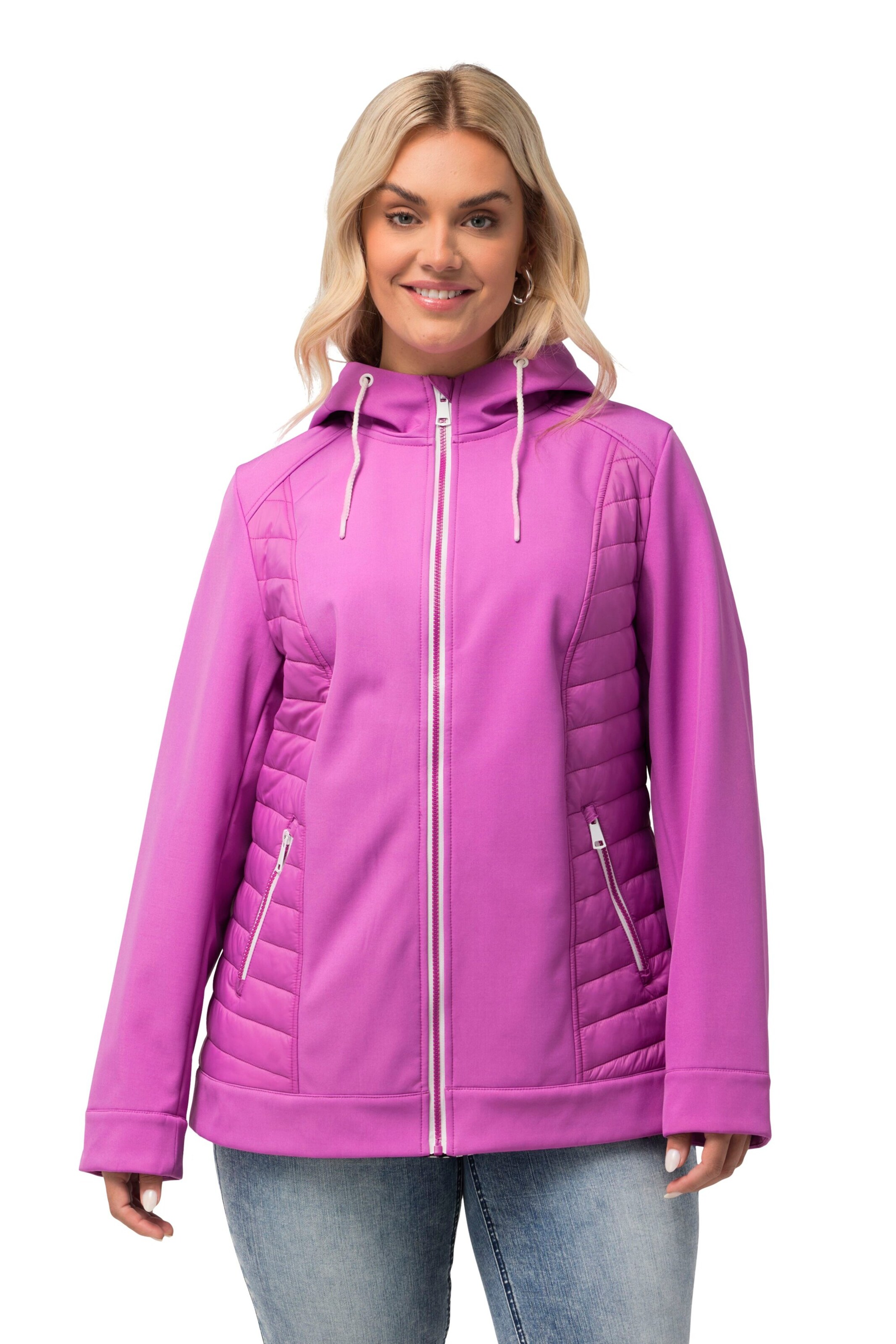 Ulla Popken Performance Jacket in Pink: front