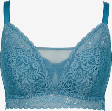 Ulla Popken Bralette Bra in Blue: front