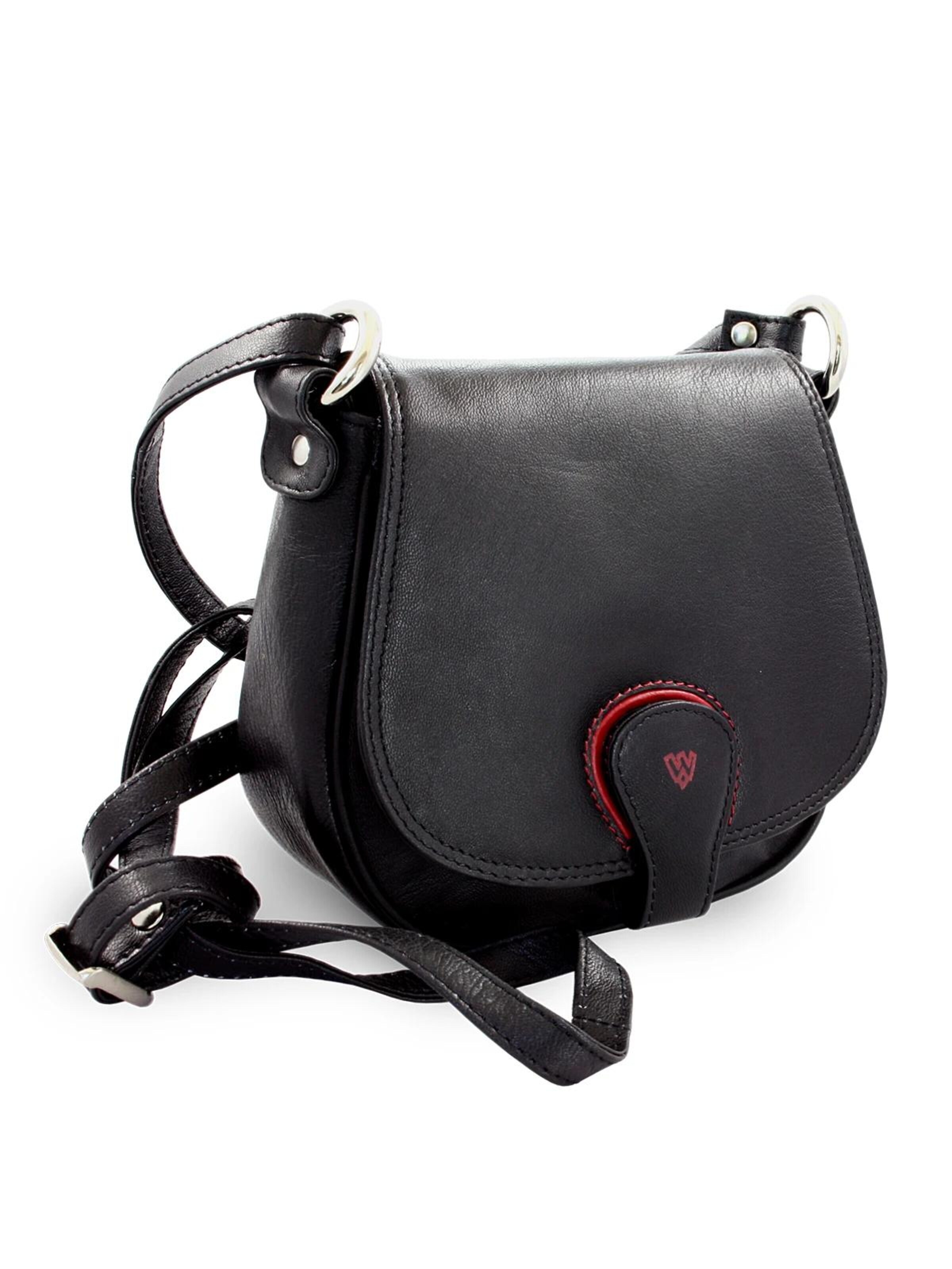 Arwel Taška přes rameno 'Černá dámská kožená crossbody kabelka s klopou' – černá