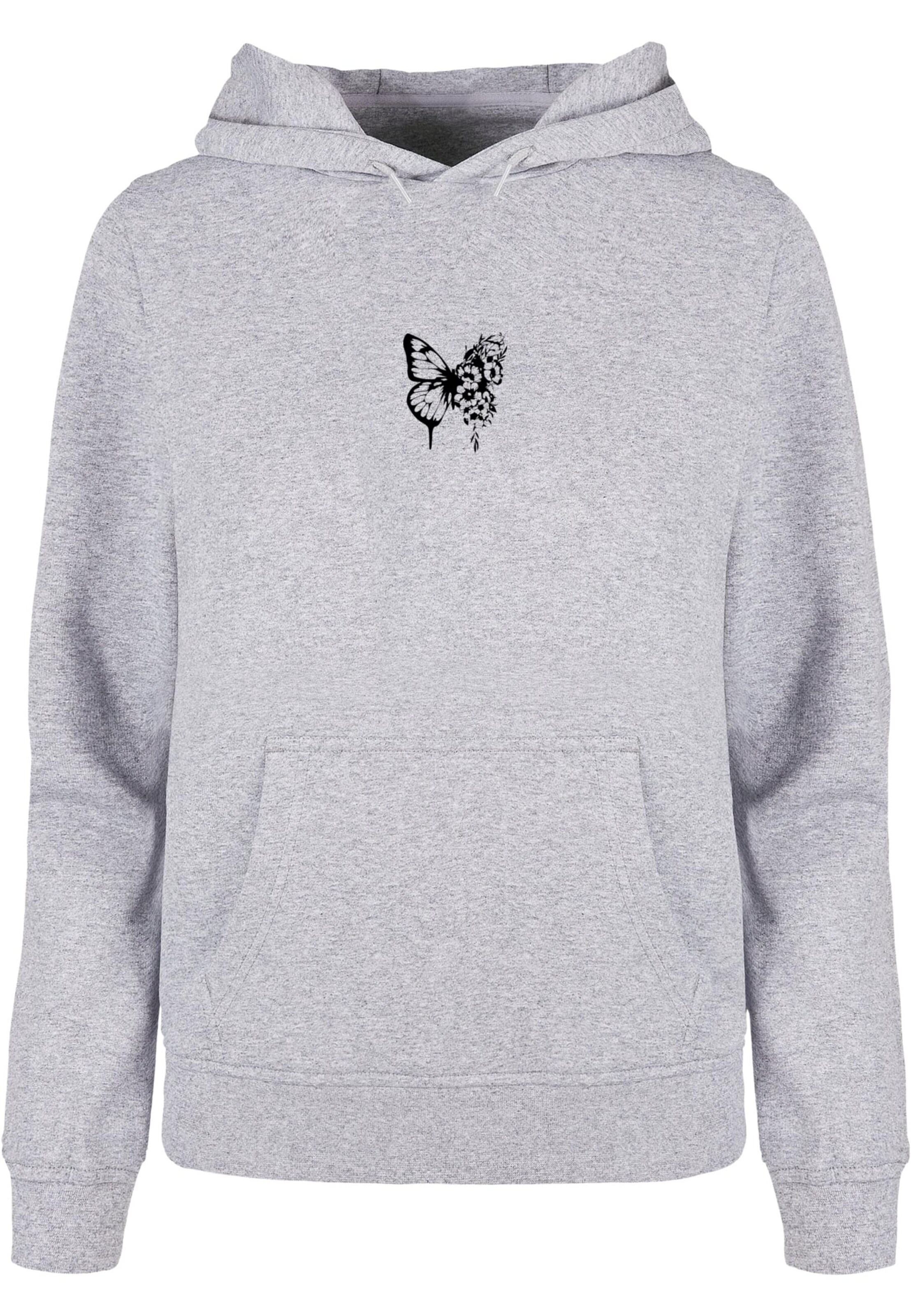 Merchcode Sweatshirt 'Flowers Bloom' in Grijs: voorkant