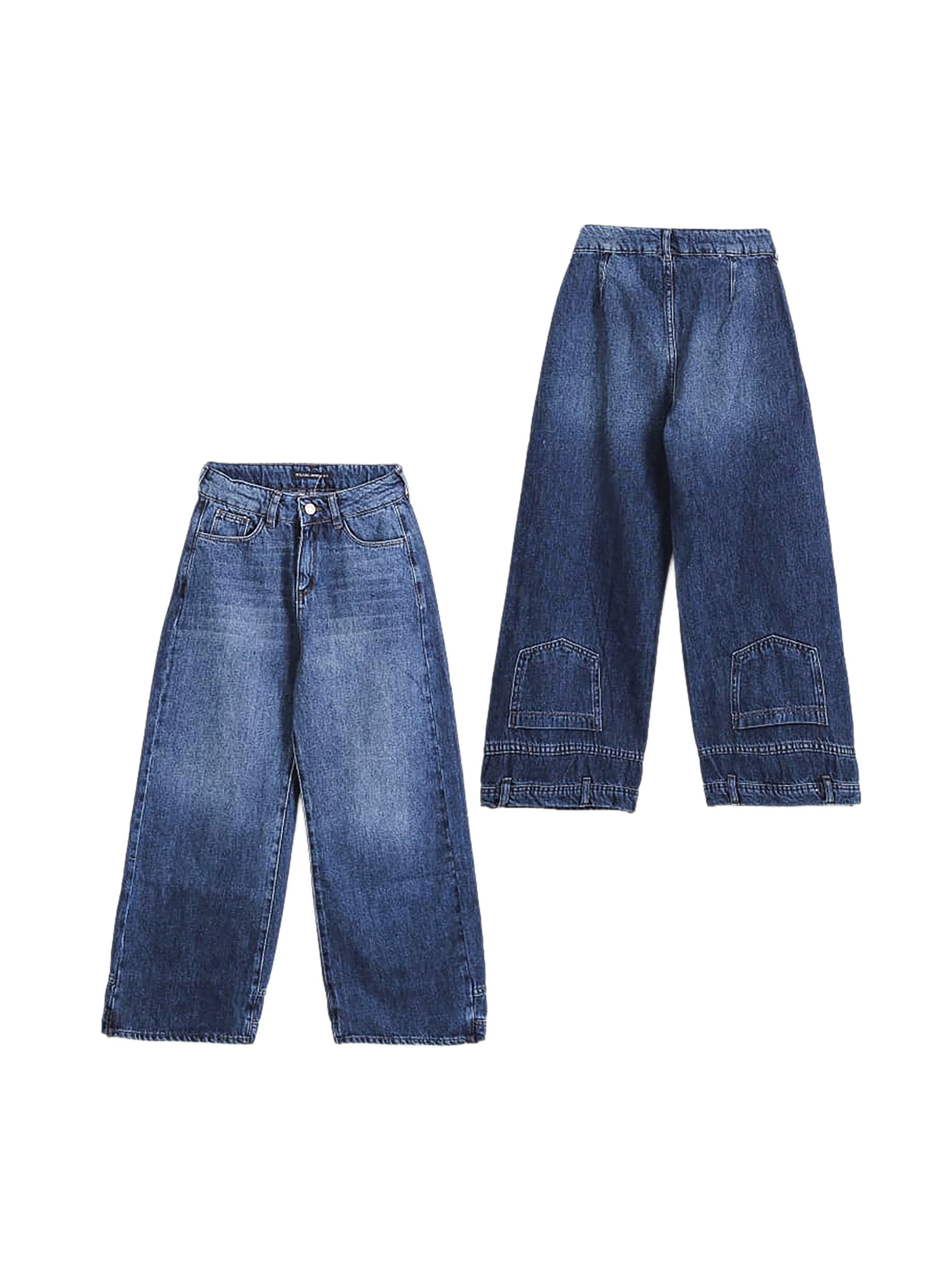 Solang Regular Hose Patch-Cargo-Jeans Streetwear Look in Blau