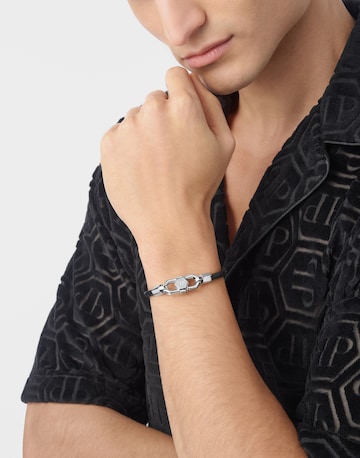 Braccialetto 'Plein Edge' di Philipp Plein Jewellery in nero: frontale
