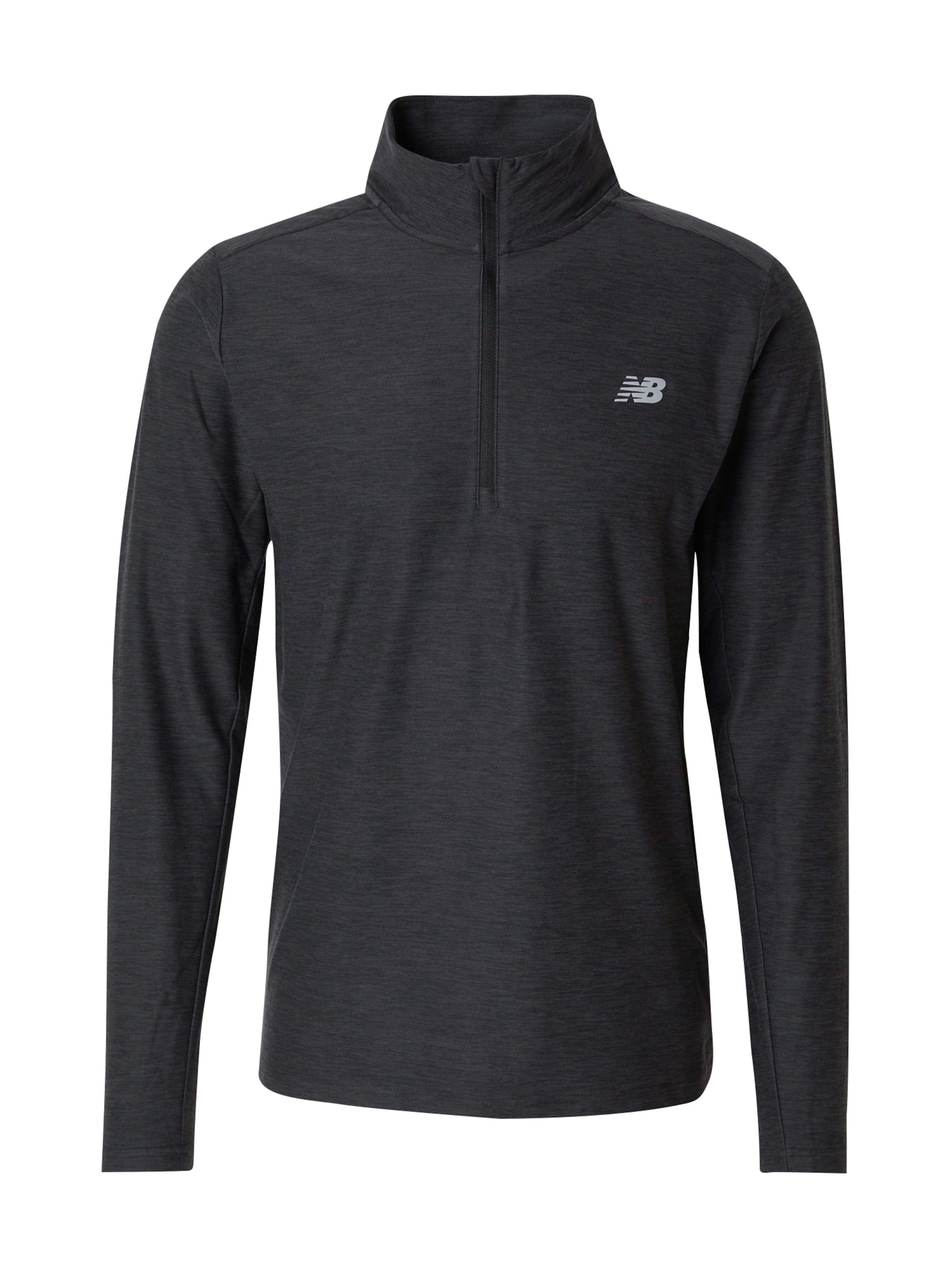 new balance - Camiseta funcional &#x27;Space Dye&#x27; en negro: frente