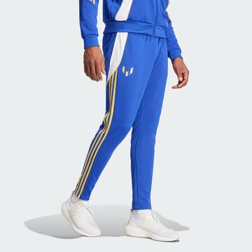 ADIDAS PERFORMANCE Regular Workout Pants 'Pitch 2 Street Messi' in Blue: front