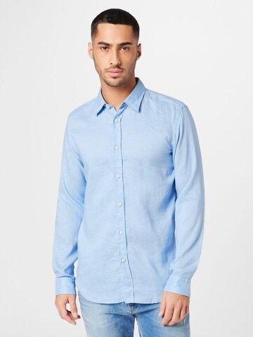 BOSS Black Regular fit Button Up Shirt 'Roger' in Blue: front