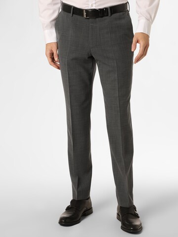 PIERRE CARDIN Regular Pleated Pants 'Ryan' in Grey: front