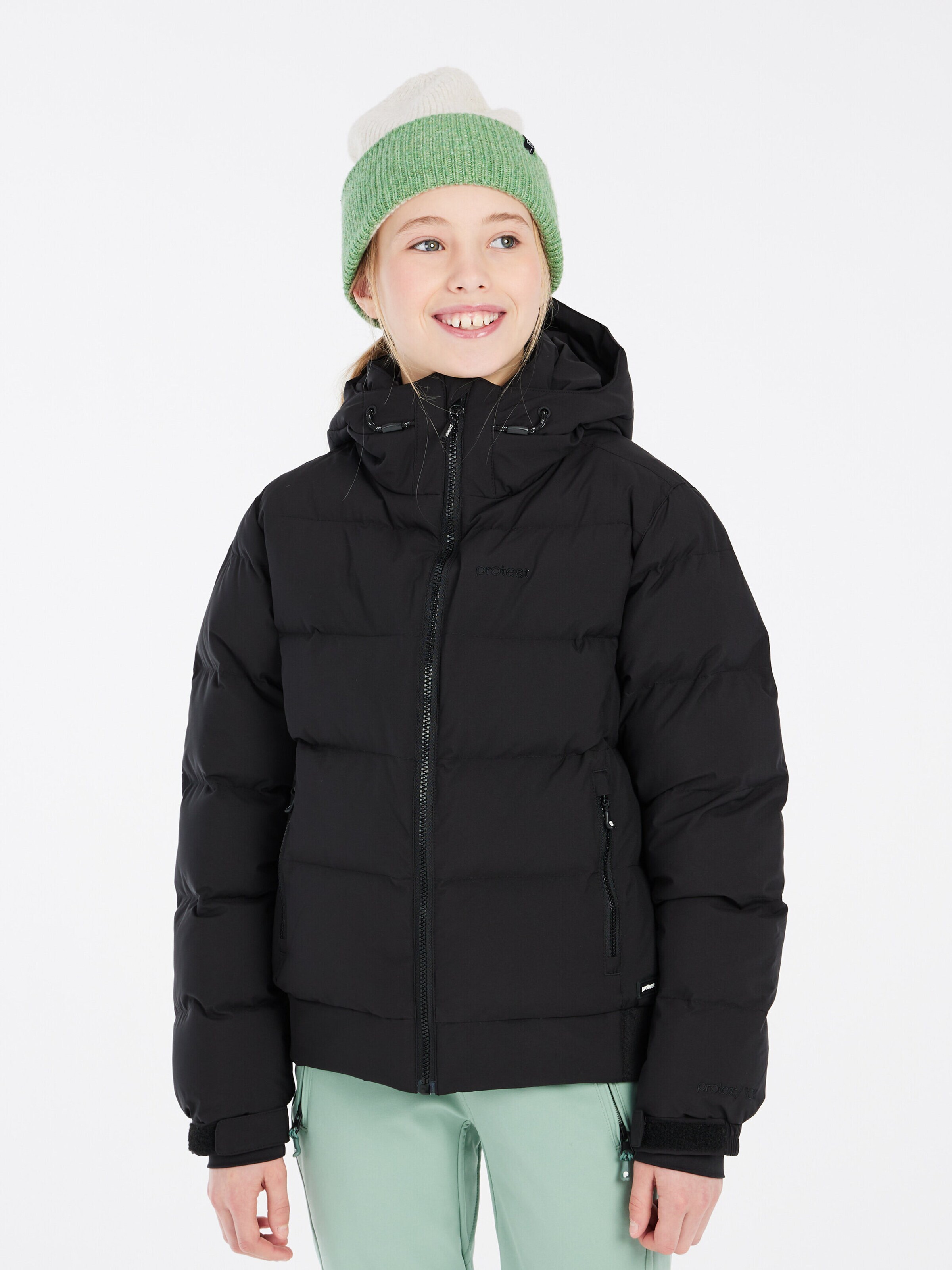 PROTEST Athletic Jacket 'PRTELINY JR' in Black: front