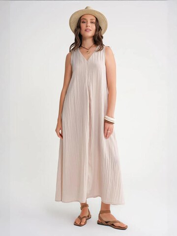 MixRay Dress in Beige: front