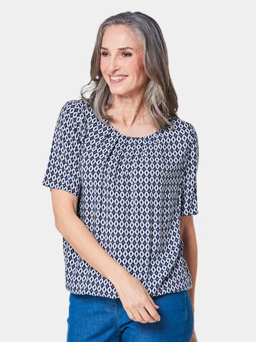 Goldner Bluse in Blau: Vorderseite