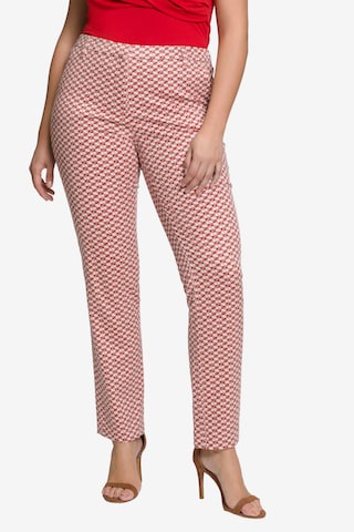 Ulla Popken Slim fit Pants 'Sophie' in Red: front