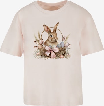 F4NT4STIC Shirt 'Osterhasen Korb Dekor' in Roze: voorkant