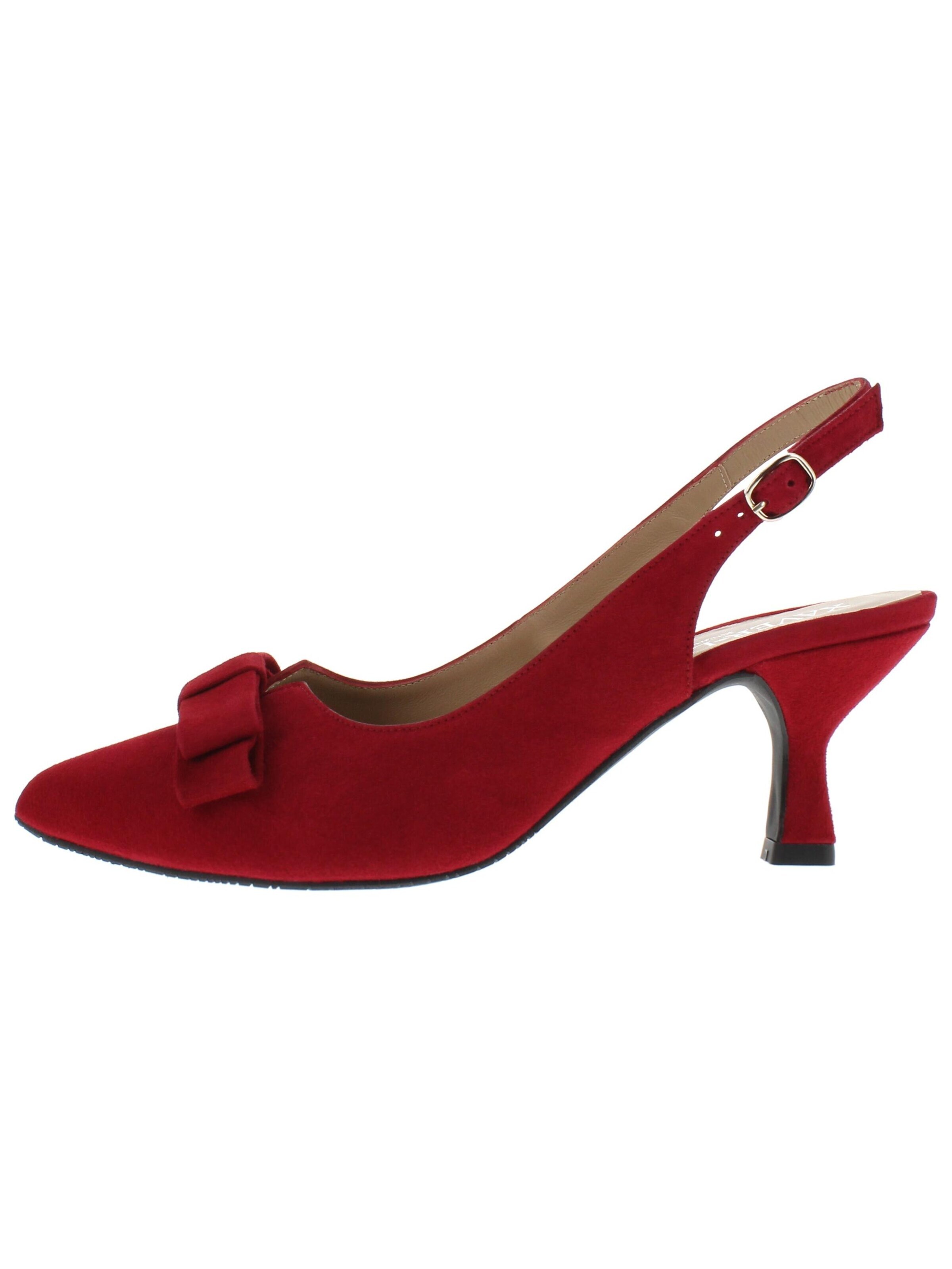 XAVER LUIS Schuhmanufaktur Slingback Pumps 'MARISA' in Red: front