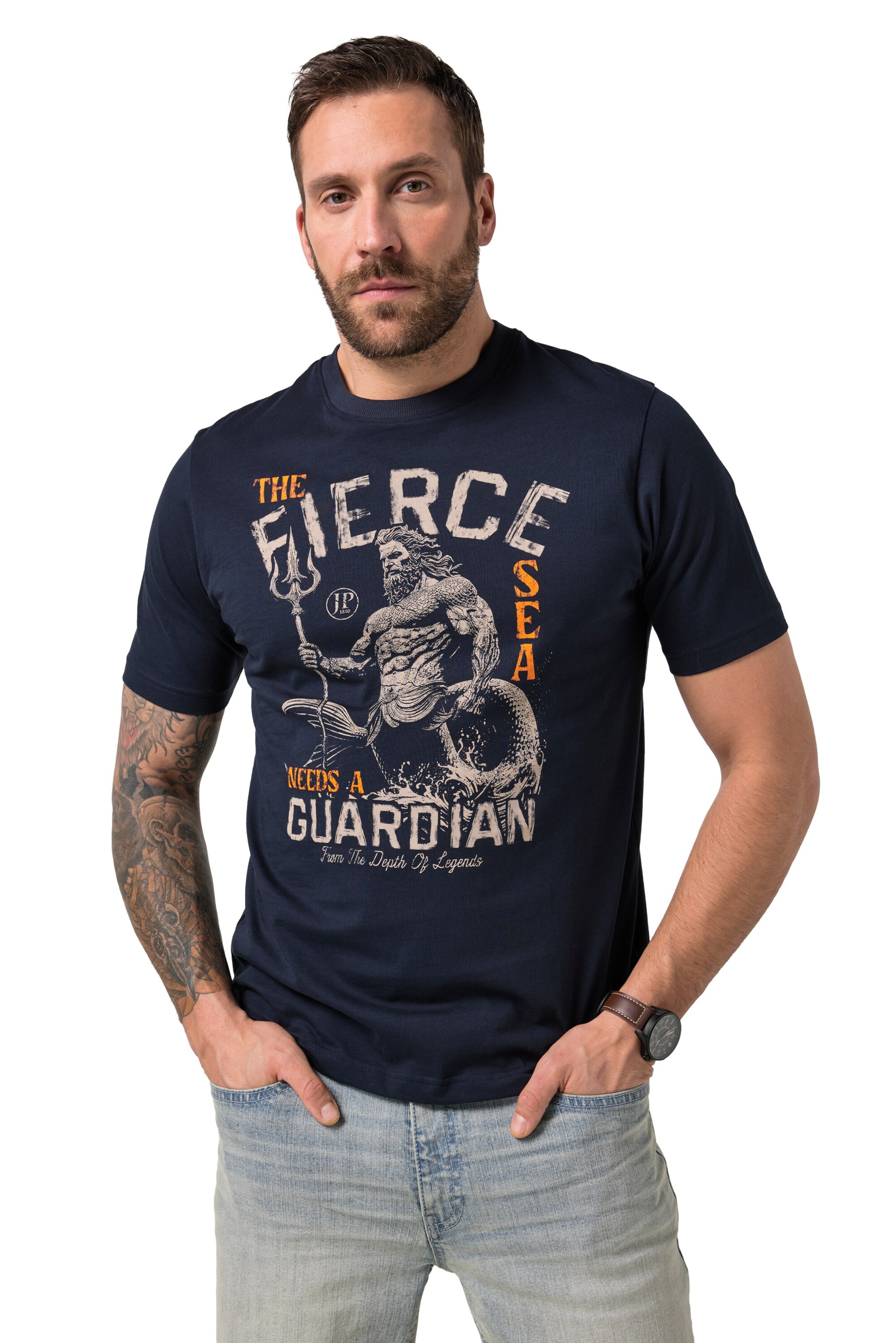 JP1880 Shirt in Blauw: voorkant