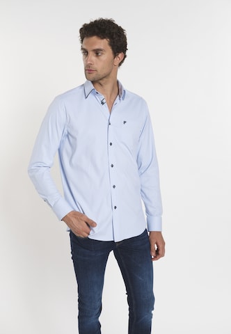 mėlyna DENIM CULTURE Standartinis modelis Marškiniai 'Roman'