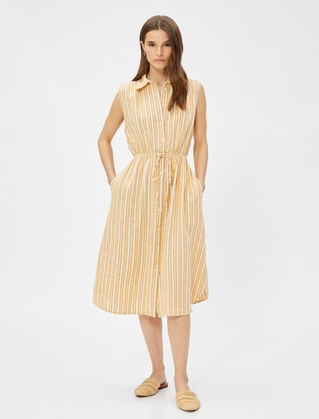 Koton Shirt Dress in Yellow: front