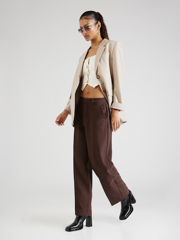 OBJECT Regular Pleated Pants 'Sigrid' in Brown