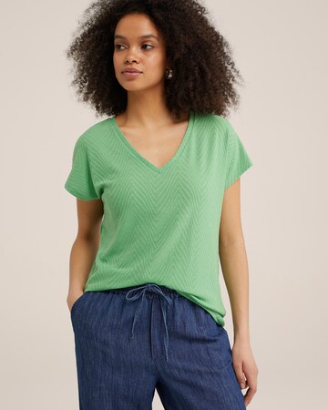 T-shirt WE Fashion en vert : devant