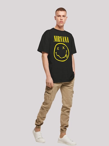 F4NT4STIC Shirt 'Nirvana Yellow Happy Face' in Schwarz