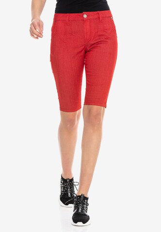 CIPO & BAXX Slimfit Broek in Rood