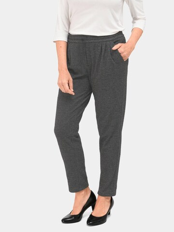Goldner Tapered Bandplooibroek 'Louisa' in Zwart: voorkant
