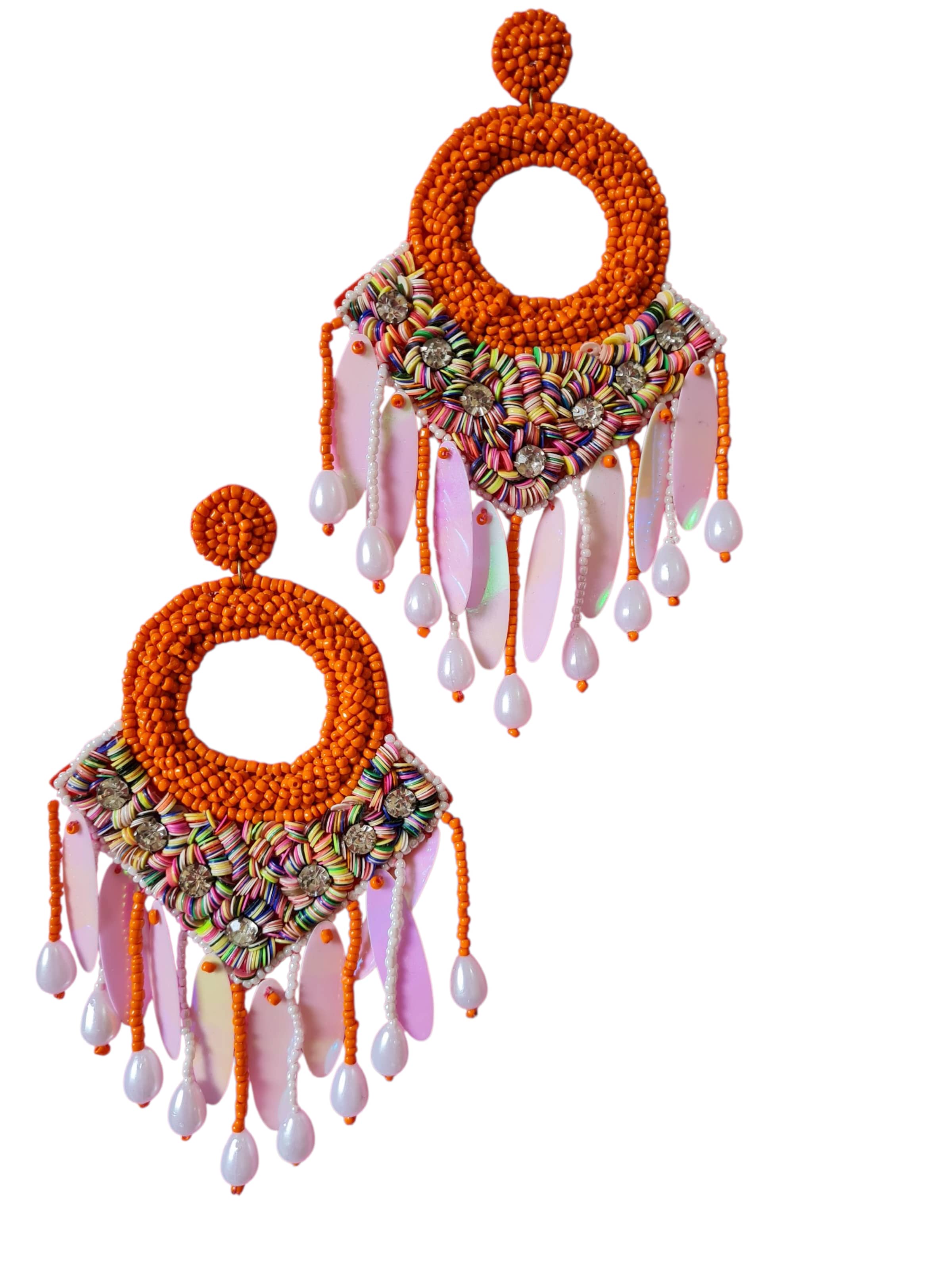 PfauGermany Earrings 'Hangeing Beads' in Brown