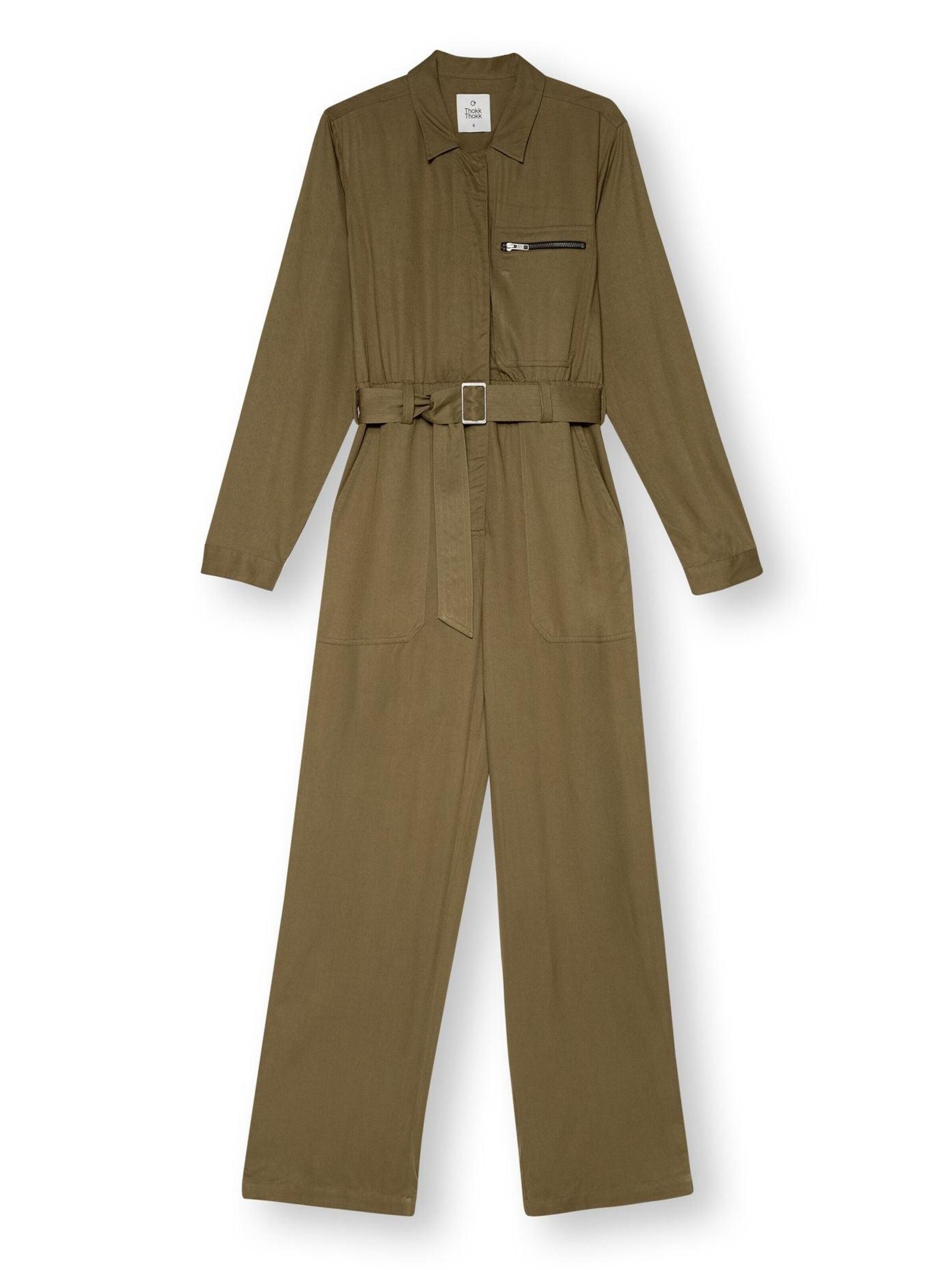 ThokkThokk Jumpsuit 'ECOVERO'‌‌‌ in Grün: Vorderseite