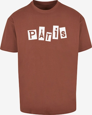 Merchcode Shirt 'Paris X' in Bruin: voorkant