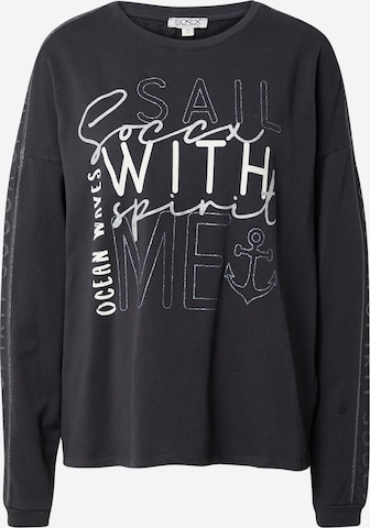 Soccx Sweatshirt 'Into The Blue' in Black: front