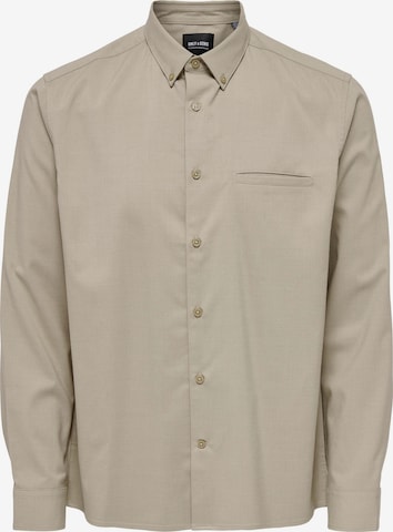Only & Sons Regular fit Button Up Shirt 'Yuki' in Beige: front