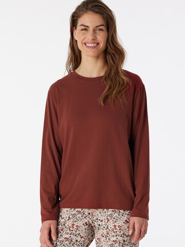 SCHIESSER - Camiseta para dormir en marrón: frente