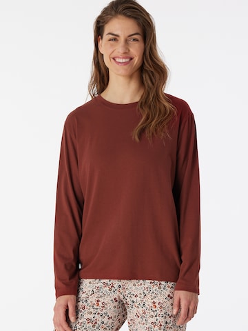 SCHIESSER Pajama Shirt in Brown: front