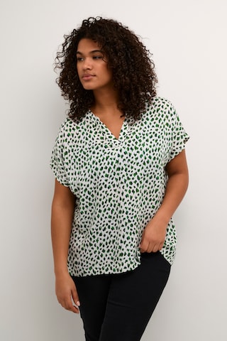 KAFFE CURVE Blouse 'Anny' in Green: front