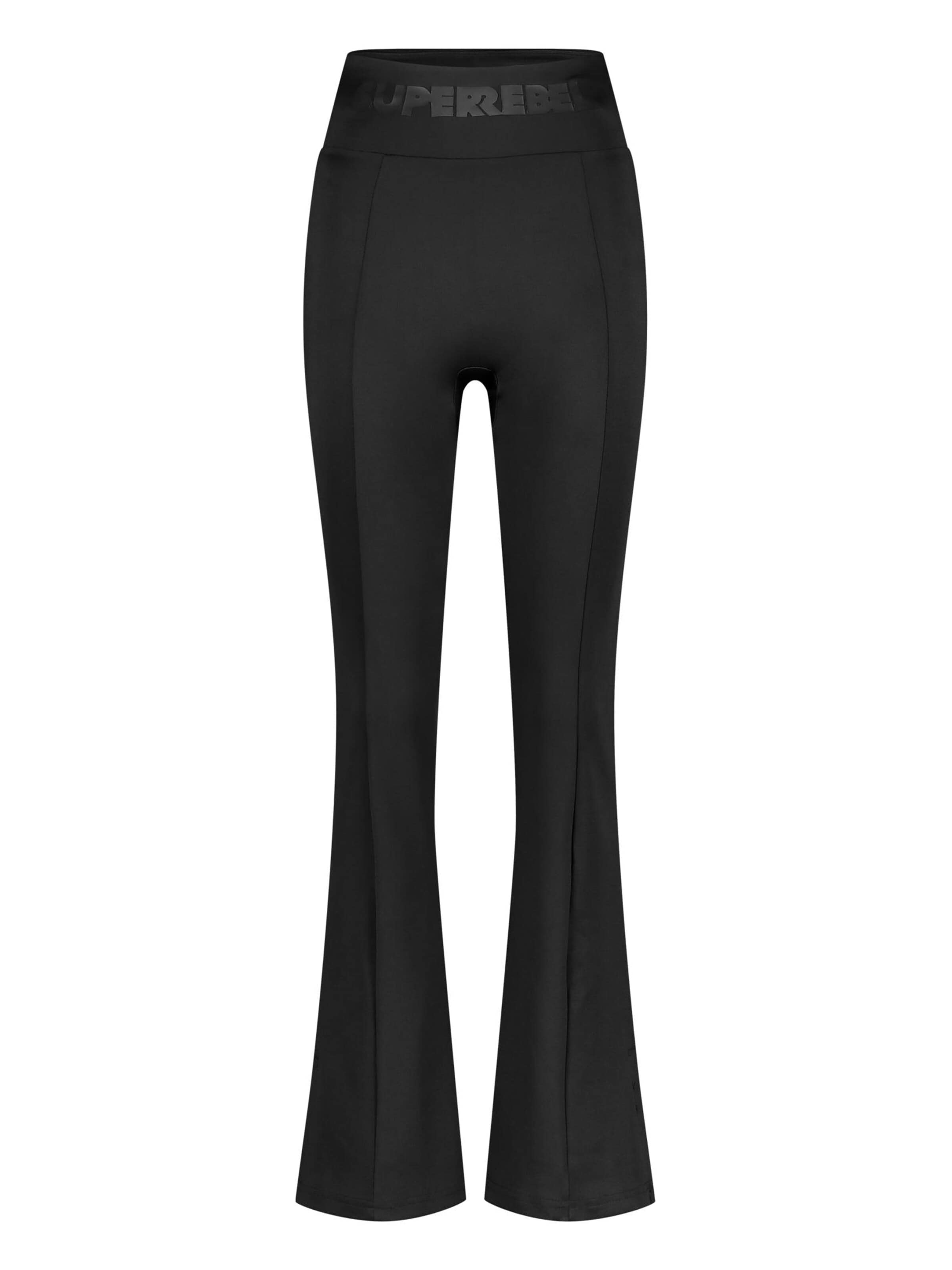 SUPERREBEL® GEAR Flared Leggings 'CATE'‌ in Schwarz: Vorderseite