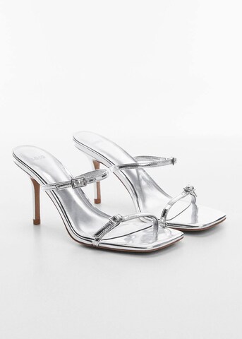 MANGO Strap Sandals 'May' in Silver