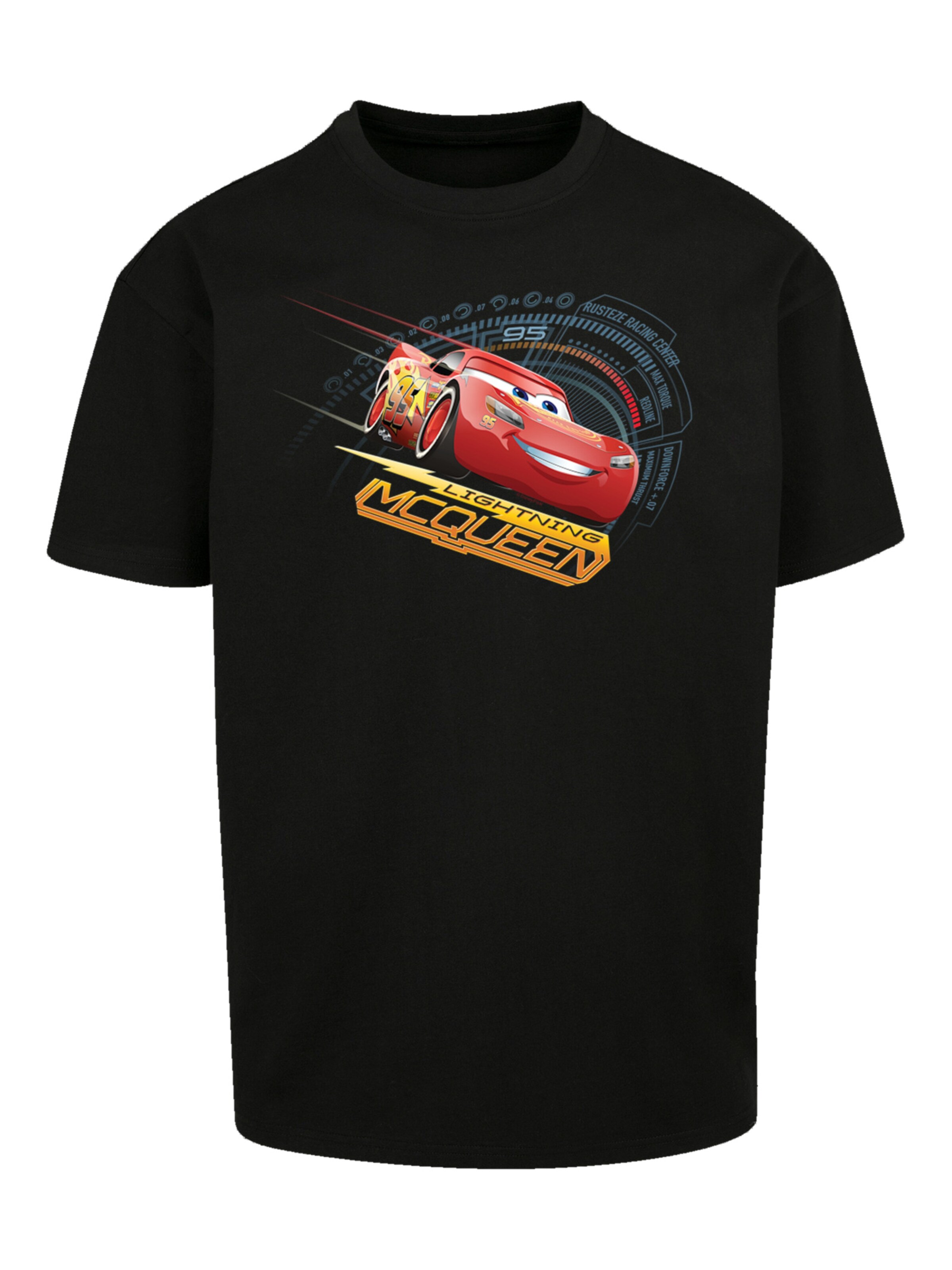 F4NT4STIC Shirt 'Cars Lightning McQueen' in Zwart: voorkant