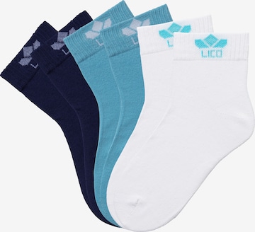 LICO Socks in Blue: front
