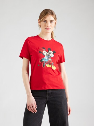 ONLY - Camiseta 'ONLMICKEY' en rojo: frente