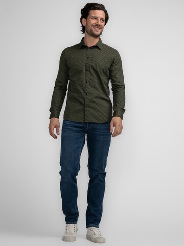 Petrol Industries Slim fit Overhemd 'Ouzinkie' in Groen