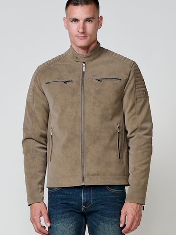 KOROSHI Kunstlederjacke in Braun: Vorderseite