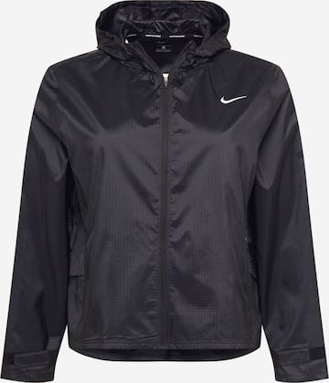 Nike Sportswear Athletic Jacket in Black: front