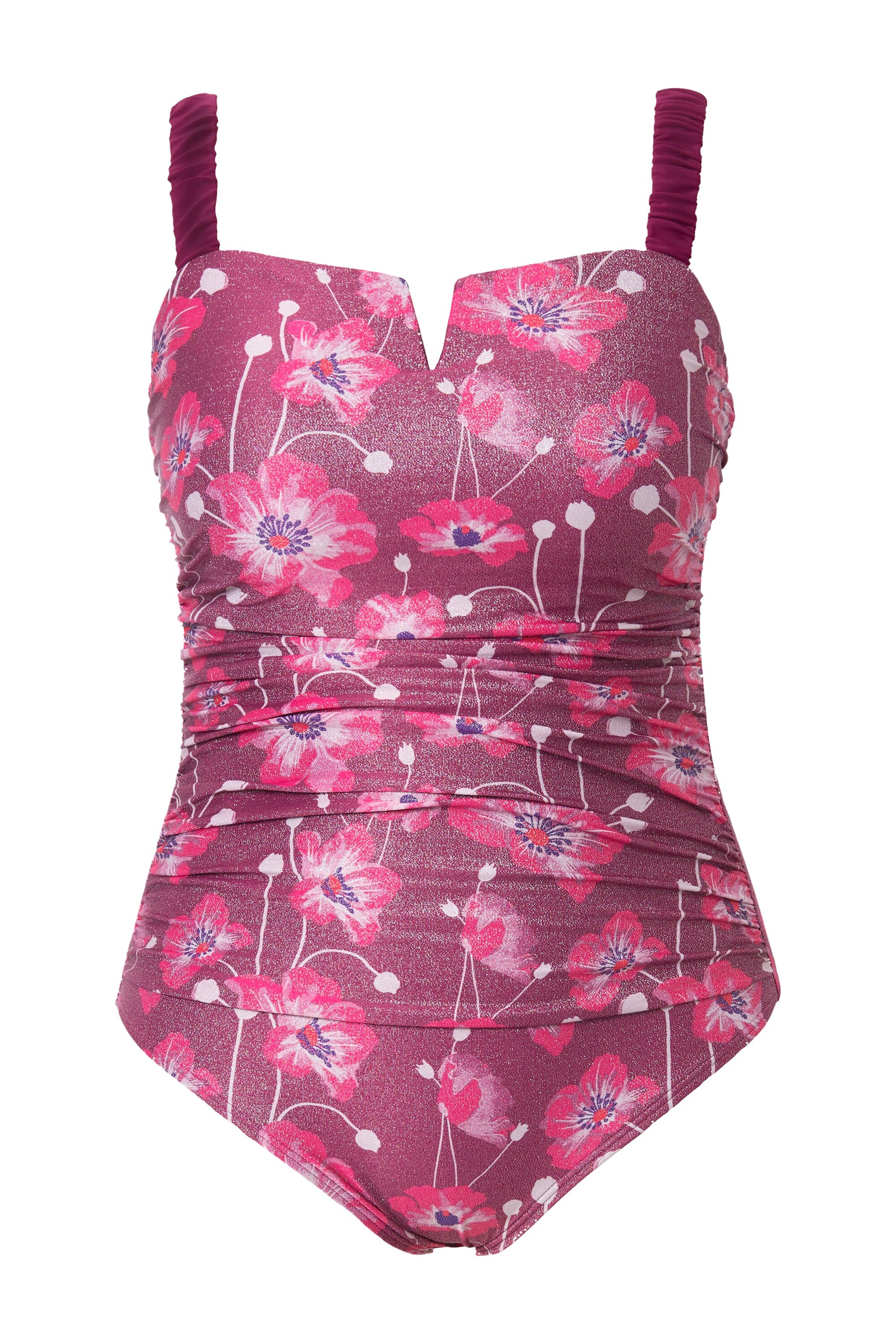 Ulla Popken Badeanzug in Pink: Vorderseite