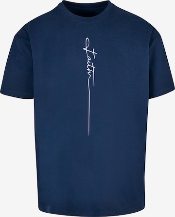 Merchcode T-Shirt 'Faith' in Blau: Vorderseite